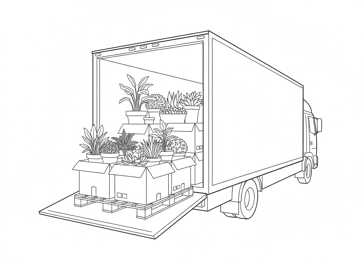 Carton contenant des plantes